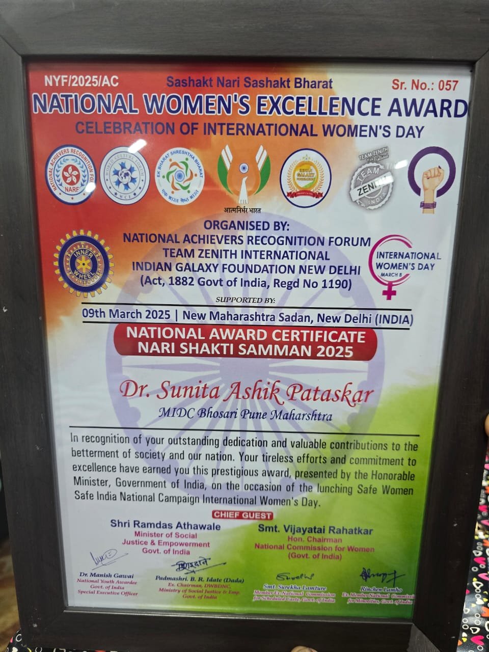 Dr Sunita Pataskar official Asia Book of Records certified record holder achievement demonstration